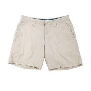 Columbia Shorts Mens 34 Khaki Tan Cotton Casual Outdoor Hiking Pockets Stain
